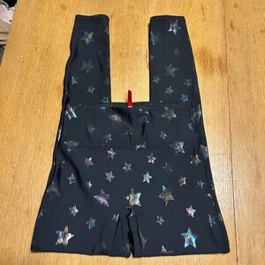 Spanx Leggings Iridescent Star Print Black Workout‎ Athleisure Girls Large